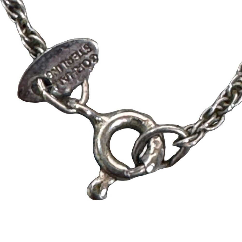 Gorham Sterling Silver Necklace W/ Amethyst Purple Gemstone Pendant 17" Estate - Picture 3 of 8